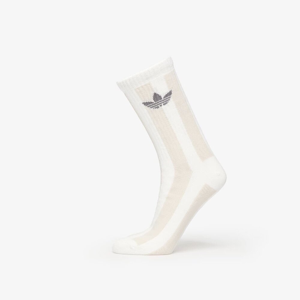 Adidas adidas Striped Crew Socks 2-Pack Off White/Beige Semi Lucid Fuchsia L NWT - Picture 3 of 4